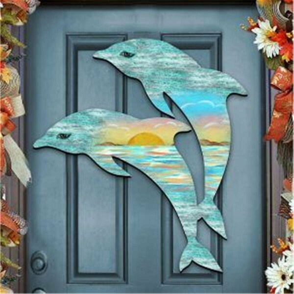 Clean Choice Dolphins Love Art on Board Wall Decor CL2977689